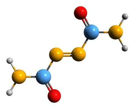 3D image of Azodicarbonamide skeletal formula Stock Illustration