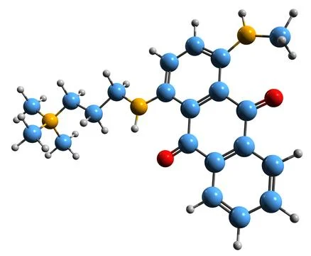 3D image of Basic Blue 22 skeletal formula Stock Illustration