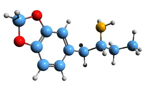 3D image of BDB  skeletal formula Stock Illustration