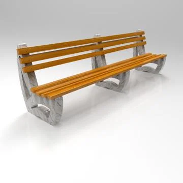 3d image bench Betonbank Bituma 63 Marble white gold Stock Illustration