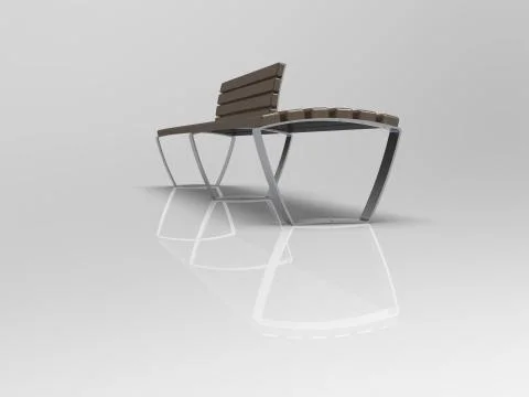 3d image of Bench Campus Line BL 00004.jpg Stock Illustration