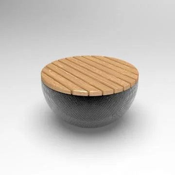3d image of Bench in the form of a bowl 03 Stock Illustration