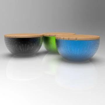 3d image of Bench in the form of a bowl 04 Stock Illustration