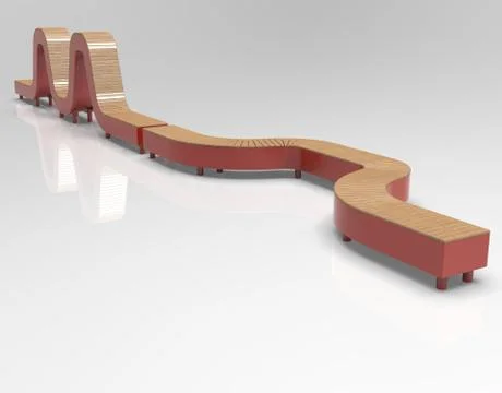 3d image of Bench line complex snake 00002.jpg Illustrazione stock