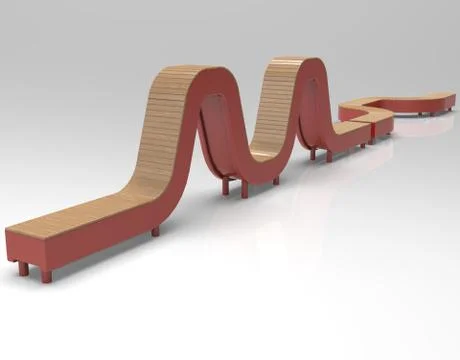 3d image of Bench line complex snake 00001.jpg Stock Illustration