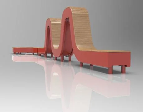 3d image of Bench line complex snake 00003.jpg Stock Illustration