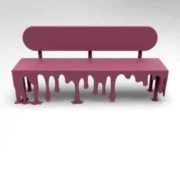 3d image of Bench with paint drops 03 Stock Illustration