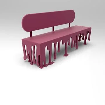 3d image of Bench with paint drops 02 Stock Illustration