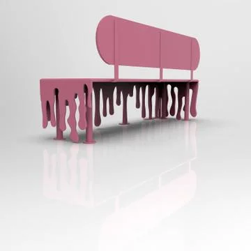3d image of Bench with paint drops 04 Stock Illustration