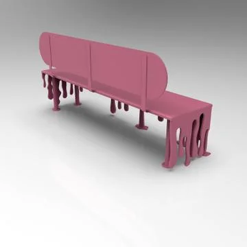3d image of Bench with paint drops 01 Stock Illustration