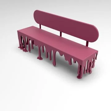 3d image of Bench with paint drops 05 Stock Illustration