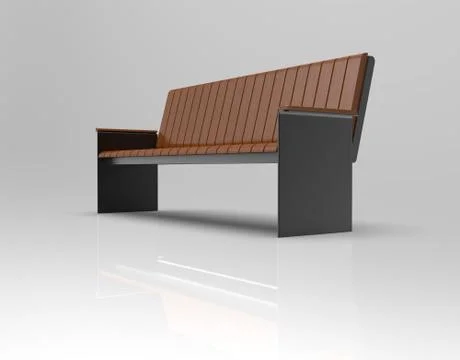 3d image of Bench park and urban Luna 00003.jpg Ilustração Stock