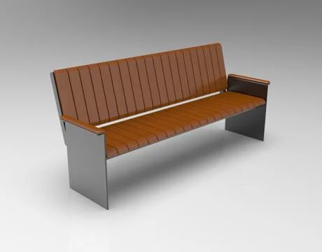 3d image of Bench park and urban Luna 00001.jpg Stock Illustration