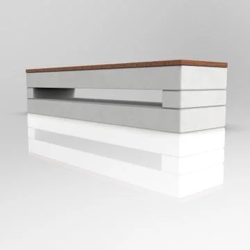 3d image of bench is a Puzzle with backlight 00005 Illustrazione stock