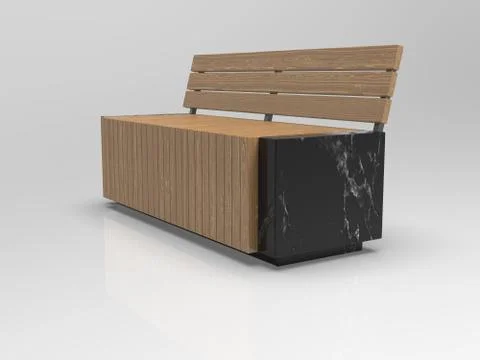 3d image of The bench is rectangular with recesses 00005.jpg Stock Illustration