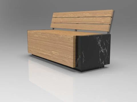 3d image of The bench is rectangular with recesses 2 00005.jpg Stock Illustration
