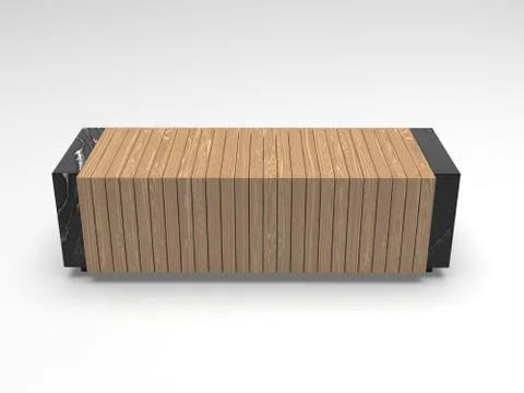3d image of The bench is rectangular with recesses 00004.jpg Stock Illustration