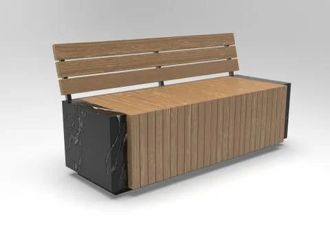 3d image of The bench is rectangular with recesses 00001.jpg Stock-Illustration