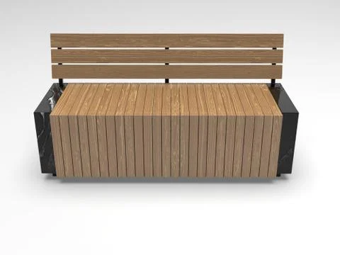 3d image of The bench is rectangular with recesses 00003.jpg Stock Illustration