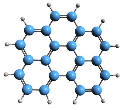 3D image of Benzo perylene skeletal formula Ilustração Stock