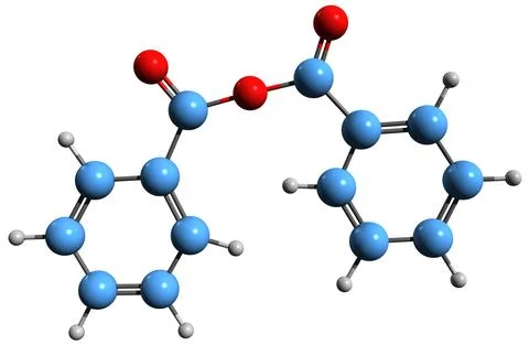 3D image of Benzoic anhydride skeletal formula Stock Illustration