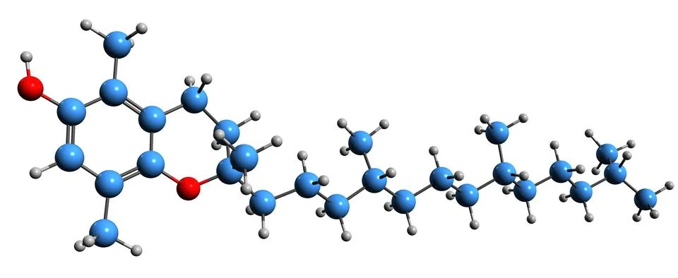 3D image of beta tocotrienol skeletal formula Illustrazione stock