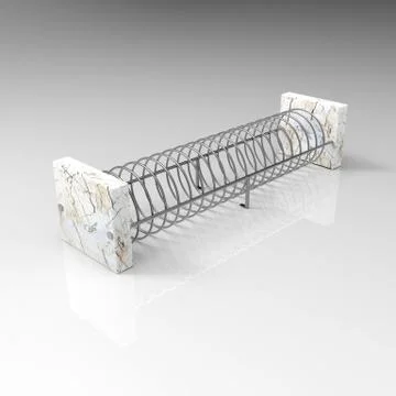 3d image of Bicycle Parking 19x view isometry 00010 Stock Illustration