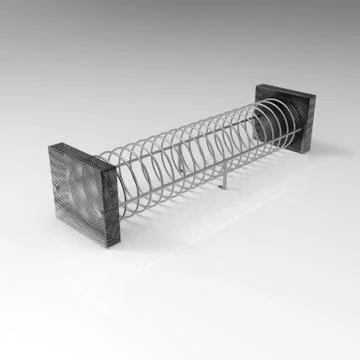 3d image of Bicycle Parking 19x view isometry 00013 Stock Illustration