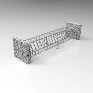 3d image of Bicycle Parking 19x view isometry 00011 Stock Illustration