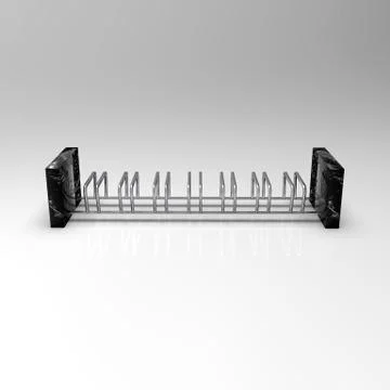3d image of Bicycle Parking 7x front view 00001 Stock Illustration