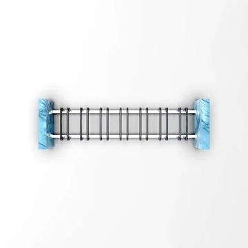 3d image of Bicycle Parking 7x top view 00010 Stock Illustration