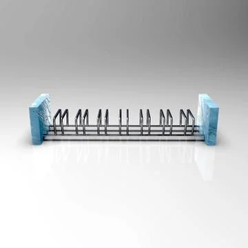 3d image of Bicycle Parking 7x front view 00010 Stock Illustration