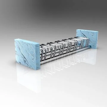 3d image of Bicycle Parking 7x view isometry 00010 Stock Illustration