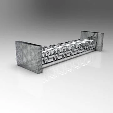 3d image of Bicycle Parking 7x view isometry 00011 Stock Illustration