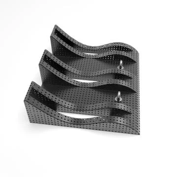 3D image of Bicycle Parking mini trio v2 07 Stock Illustration