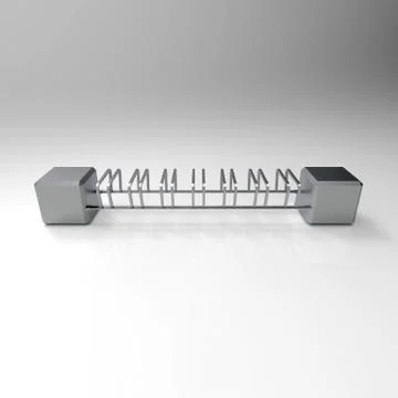 3d image of Bicycle Parking qube front view 2 Stock Illustration
