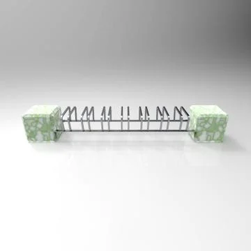 3d image of Bicycle Parking qube front view 12 Stock Illustration