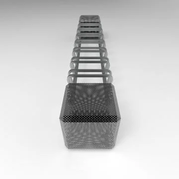 3d image of Bicycle Parking qube side view 3 Stock Illustration