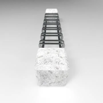 3d image of Bicycle Parking qube side view 11 Stock Illustration