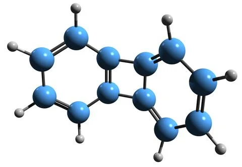 3D image of Biphenylene skeletal formula Stock Illustration