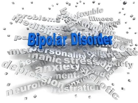3d image Bipolar disorder issues concept word cloud background Stock Illustration
