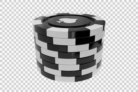 3D image of black gambling chips with spades symbol イラスト素材