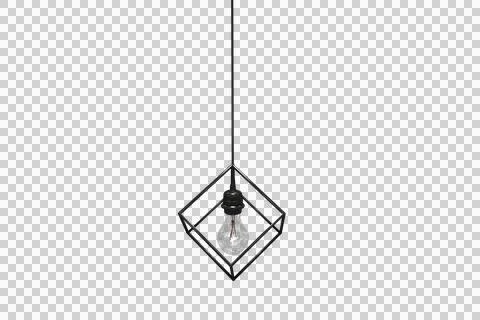 3d image of black pendant light against white background Stock Photos