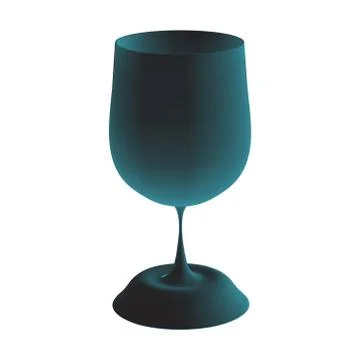 3D image of a blue glass. vector illustration Stock Illustration