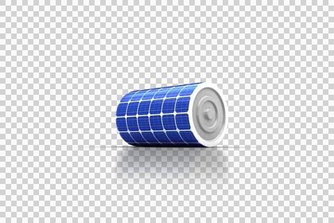 3d image of blue solar battery Stock Photos