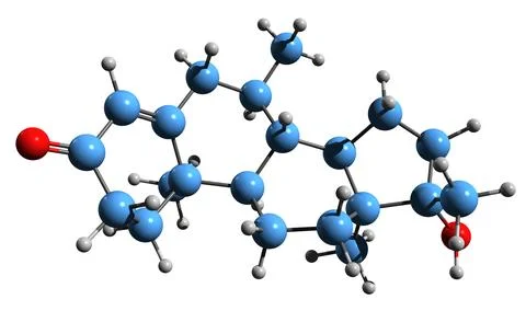 3D image of Bolasterone skeletal formula Stock Illustration