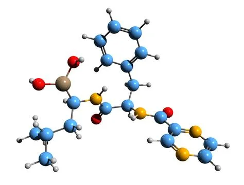 3D image of Bortezomib skeletal formula Stock Illustration