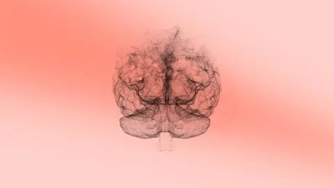 3D image of brain neurons ruining, causing mental illness personality disorder Stock Illustration