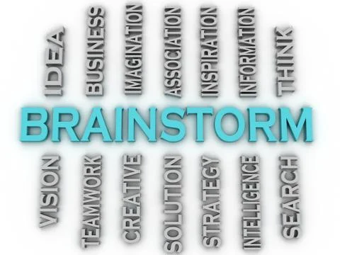 3d image Brainstorm issues concept word cloud background Stock Illustration
