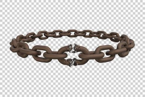 3d image of broken circular metal chain Stock Photos